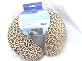 MICROBEAD-TECHNOLOGY LEOPARD PRINT NECK PILLOW travel cushion WITH FAUX FUR BACK