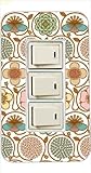 3ヶ口用 3口用 タイプ コンセント スイッチ カバー ジャケット ca882-3 花柄 アジアン カスタムカバー 交換用 3穴用 2穴用