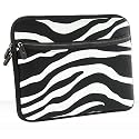Universal Soft Sleeve Pouch for 8 - 10" Netbook Laptop - Exotic Safari Black White Zebra Print with Double Zipper