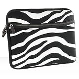 Universal Soft Sleeve Pouch for 8 - 10" Netbook Laptop - Exotic Safari Black White Zebra Print with Double Zipper