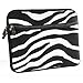 Universal Soft Sleeve Pouch for Apple iPad Wifi, 3G, 8 - 10" Netbook Laptop - Exotic Safari Black White Zebra Print with Double Zipper