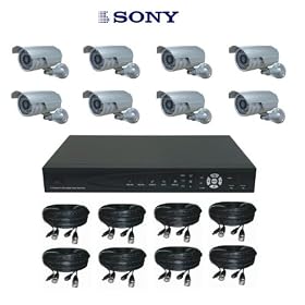 8 Sony CCD Camera CCTV Kit,DVR CCTV with 500G fitted hard drive H.264
