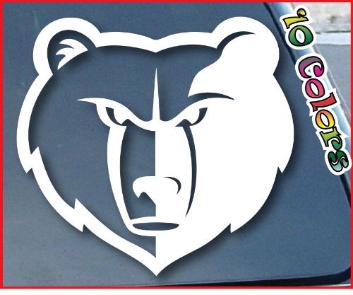 Memphis Grizzlies Car Window Vinyl Decal Sticker 4" Wide (Color: White)