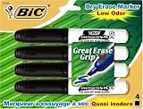 BIC Great Erase Grip XL Dry Erase Marker - Black, Six - 4 Count Packs (24 Markers)