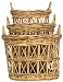 Natural Rattan Oval Baskets Set / 3 Large = 22" X 17" x 17"H