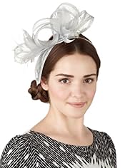 Faux Feather & Mesh Large Bow Headband