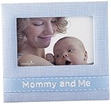 Mud Pie Baby Lil' Buddy Blue Gingham Fabric Photo Frame, Mommy and Me