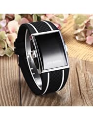 Youyoupifa New Fashion Black Dial White and Black Silicone Band LED Sports Wrist Watch£¨Unisex£©