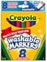 Crayola Washable Markers, Broad Point, Classic Colors, 8/Pack (58-7808)