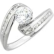 14K White Gold Diamond Engagement Ring Semimount - 0.25 Ct. - DOES NOT INCLUDE CENTER STONE