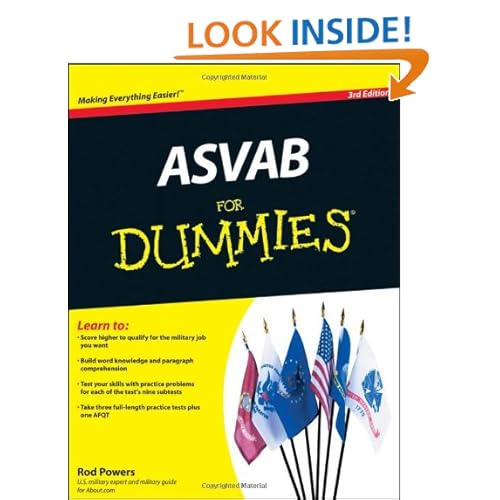 ASVAB For Dummies Rod Powers 9780470637609 Books