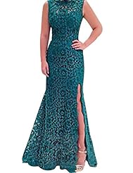 Sexy Polyester Backless Lace Spaghetti Strap Maxi Dress 