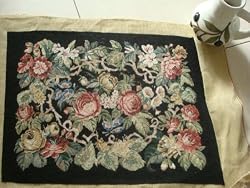 Gorgeous Completed Wool Needlepoint Canvas-Roses