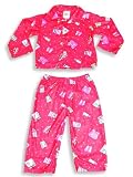 Dream Apparel - Toddler Girls Long Sleeved Coat Style Pajamas, Red, Pink