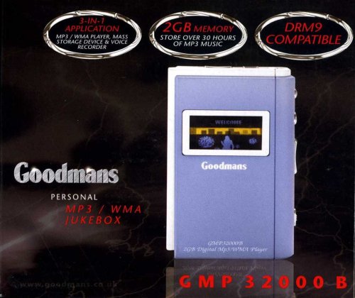 Childrens Toyshop  Electronics : 2GB Goodmans Blue MP3 WMA DRM9 Player