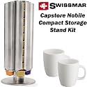 Swissmar Capstore Nobile Compact Storage Stand for 40 Nespresso Capsules With 2 Bonus Coffee Mugs