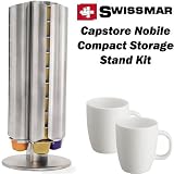 Swissmar 80010 Capstore Nobile Compact Storage Stand for 40 Nespresso Capsules With 2 Bonus Coffee Mugs