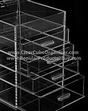 ACRYLIC CLEAR CUBE MAKEUP ORGANIZER 4 plus one w/Lid
