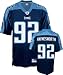 Albert Haynesworth Jersey: Reebok Navy Replica #92 Tennessee Titans Jersey - Small