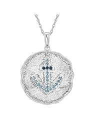 REEDS Seascape Collection Blue Topaz Anchor Pendant