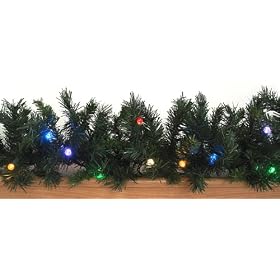 6' x 12 Pre-Lit LED Battery Operated Wisconsin Christmas Garland - Multi Lights by Vickerman