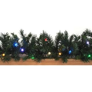 6' x 12 Pre-Lit LED Battery Operated Wisconsin Christmas Garland - Multi Lights by 