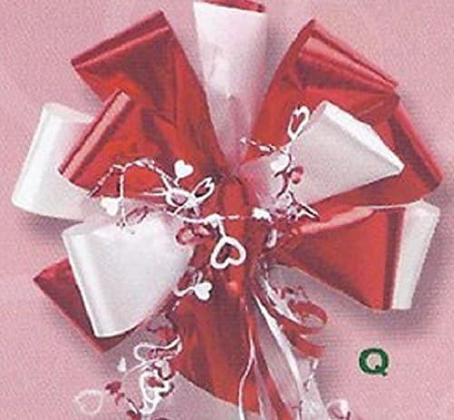 FREE Shipping 4 Pack (12.50 each) Handmade Valentine's Day Specialty Bows BIG 11" width 24" tails Poly Satin Bows Handmade in the USA