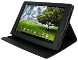VIPERTEK Multi-Angle Leather Folio Case Cover for Asus Eee Pad Transformer 10.1-Inch TF101 Android Tablet Wi-Fi (Black)