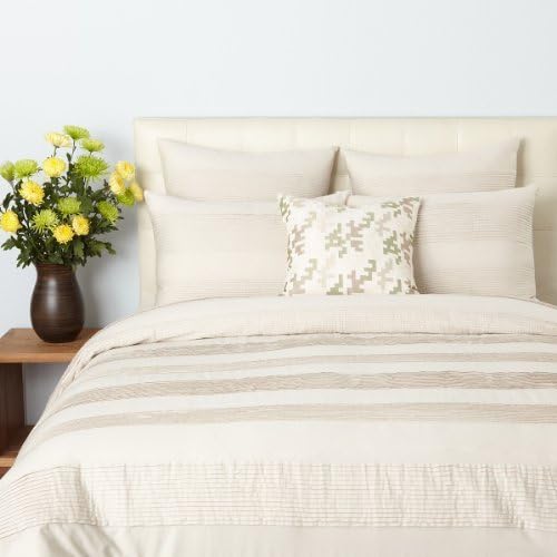 Oake Woven Pleat King Luxury Duvet Stone Khaki