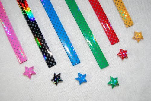 6 Packs Laser-polka Dot Stars Origami Paper (Around 216pcs)