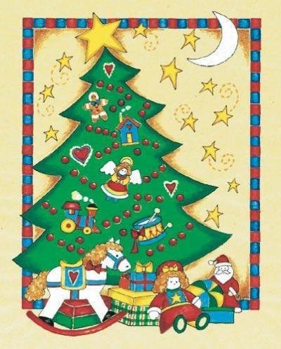 Christmas Tree by Joyce Cleveland 5.00X7.00. Art Poster Print