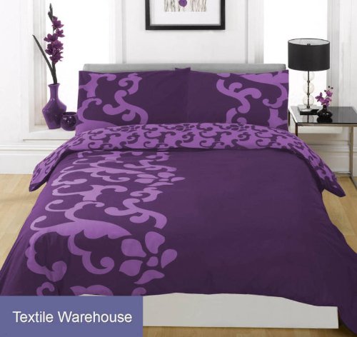 Chelsea Aubergine Super King Size Quilt Duvet Set
