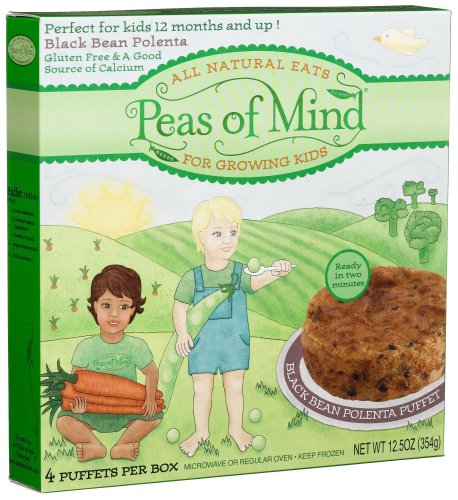 Peas Of Mind Black Bean Polenta Puffet, 4-count Box, 12.5-Ounce Boxes (Pack of 6) by Peas of Mind