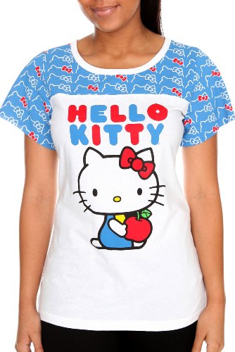 Hello Kitty Apple Tee T Shirt in Blue and White