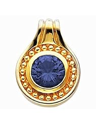 10K Yellow Gold Round Cut Tanzanite Pendant -- LIFETIME WARRANTY