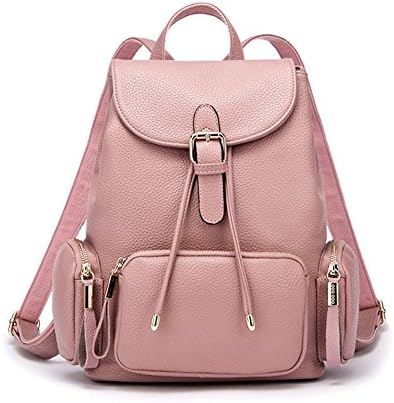 Dethan Womens Pu Leather Small Pink Backpack School Dayback Shoulder Bag