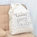 Carry Handy Sturdy Cotton Canvas Laundry Bag with Strong Adjustable Shoulder Strap and Drawstring - Heavy Duty and Large Size for College Dorm Room and Households