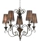 Kenroy Home 90565MB Lincolnshire Five-Light Chandelier, Mocha Bliss with Pleated Shades