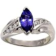 14K White Gold Tanzanite and Diamond Ring