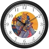 Mommy & Baby Bunny Rabbit in Rocking Chair - from Hush Little Baby by Artist: Sylvia Long Wall Clock by WatchBuddy Timepieces (Hunter Green Frame)