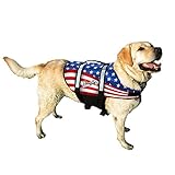 American Flag Dog Life Jacket - Pawz Pet Products Nylon Dog Life Vest in Large