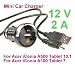 NTK 12V 2.0 A MINI BULLET STYLE WITH PULLING RING CAR CHARGER + CHARGING CABLE COMBO FOR ACER ICONIA A500 A100 10 INCH AND 7 INCH TABLET