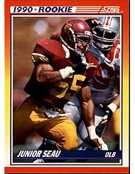 Sports: 1990 Score - Junior Seau - Rookie - Chargers - Card 302 - Score