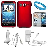 Red Durable Protective Rubberized Crystal Hard Case Cover for AT&T Wireless ....