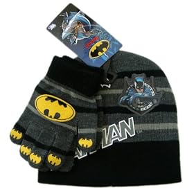 DC Comics Batman 2 Pc Beanie & Mitten Set - Gloves and Beanie Winter Set