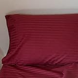 IMAGE OF Traditions Bed Linens 100% Egyption Cotton Sateen Stripe 300 Thread Count Twin Red