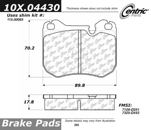 Centric Parts, 100.04430, OEM Brake Pads