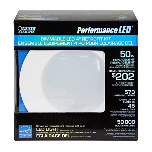 Feit ledr4/850/can 50-watt Replacement 4-Inch Dimmable Retrofit Kit, Daylight