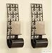 Large Tuscan Old World Metal Fleur De Lis Candle Wall Sconce Set of 2