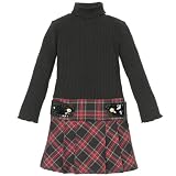 turtleneck plaid dress